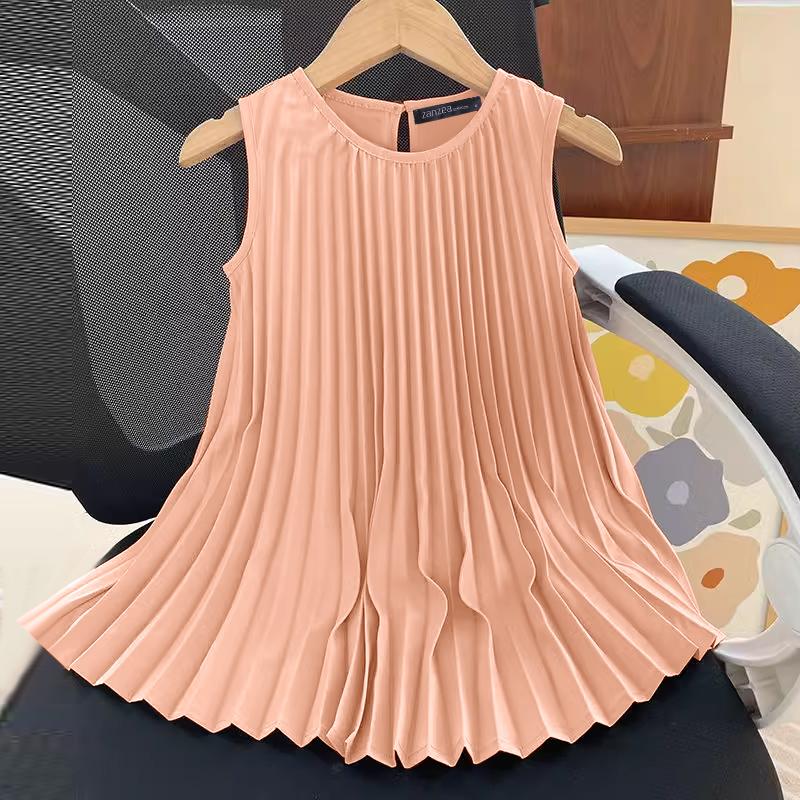 

ZANZEA Женские повседневные плиссированные топы без рукавов с круглым вырезом и открытыми плечами 5XL розовый