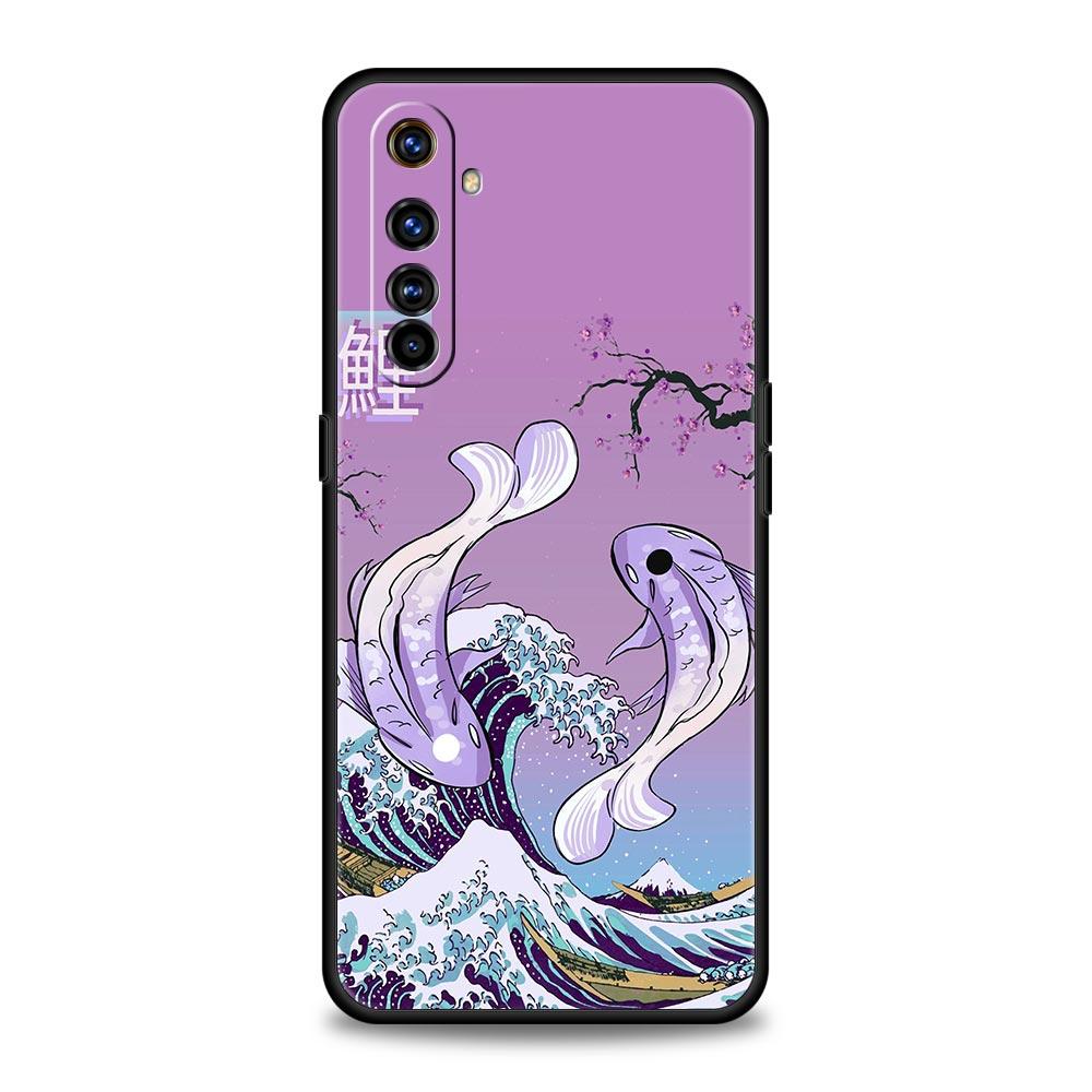 

Чехол с рыбками Кои для OPPO Realme 9 8 7 6 GT2 Pro Plus 5G Realme C35 C25 C21 C11 C3 8i 9i GT Neo 2 3 Чехол для телефона Черный Силиконовый Мягкий Realme 9i