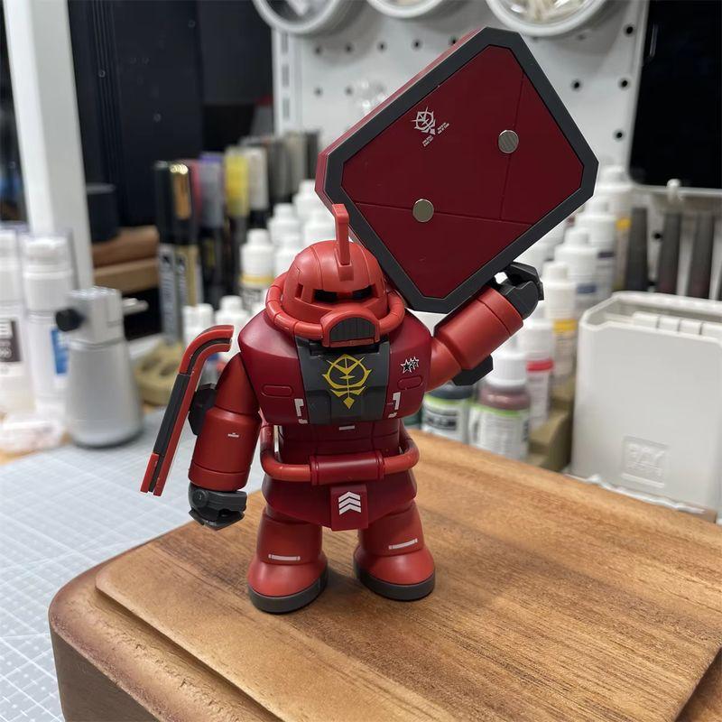 Red/Green Fat Zaku Q Version Magnetic Assembly Action Figures Model Kit Mech Desktop Decoration Trendy Toys Gifts Collectible