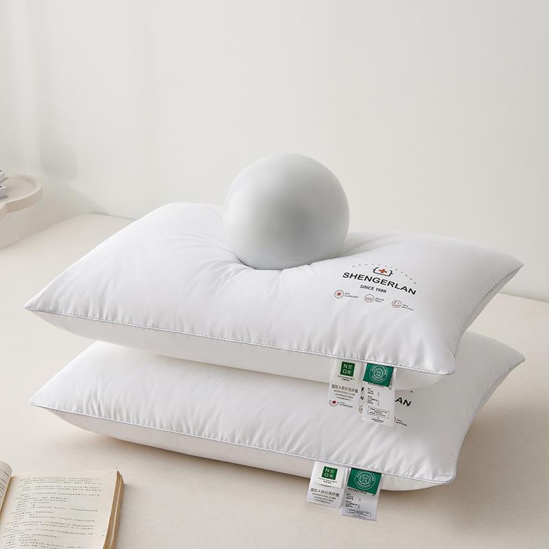 Hotel Class A Pure Cotton Pillow Core, Down-feather Antibacterial Fiber Pure Cotton Pillow Bedding