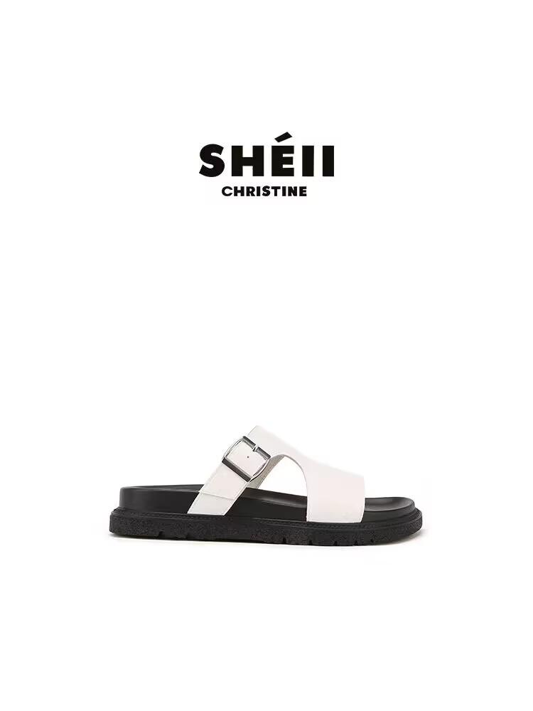 One-word cool slippers for women's outerwear 2025 spring and summer new fashionable versatile casual skirt platform beach shoes