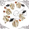 Rustic Halloween Ghost Garland Farmhouse Decor Spooky Hanging Banner 280cm Ghosts Theme Party Indoor Outdoor Decorations