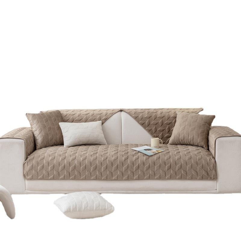 Simple Winter Sofa Cushion Winter Dutch Velvet Short Plush Cushion Cushion Cover Sofa Cover Anti-slip Thickening