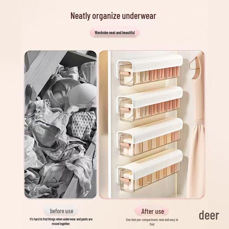 Wall-Mounted Transparent Organizer Box for Cables, Socks, and More