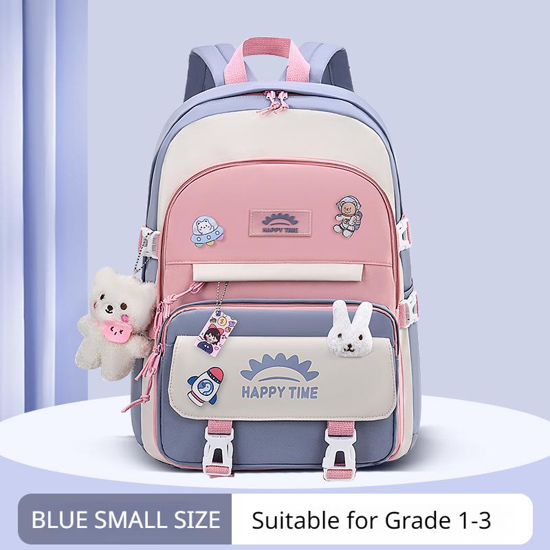 Geantă de mână în stil colegial proaspăt cu mozaic, rucsac super ușoară cu protecție a coloanei vertebrale, ghiozdan drăguț de desene animate pentru elevi și băieți