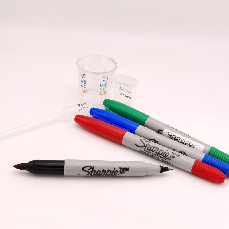 4colors/Lot Sharpie 32000 Fine Marker Pen Twin Tip Markers Quick Dry Ink Smooth Writing for Office,Laboratory,Industrial