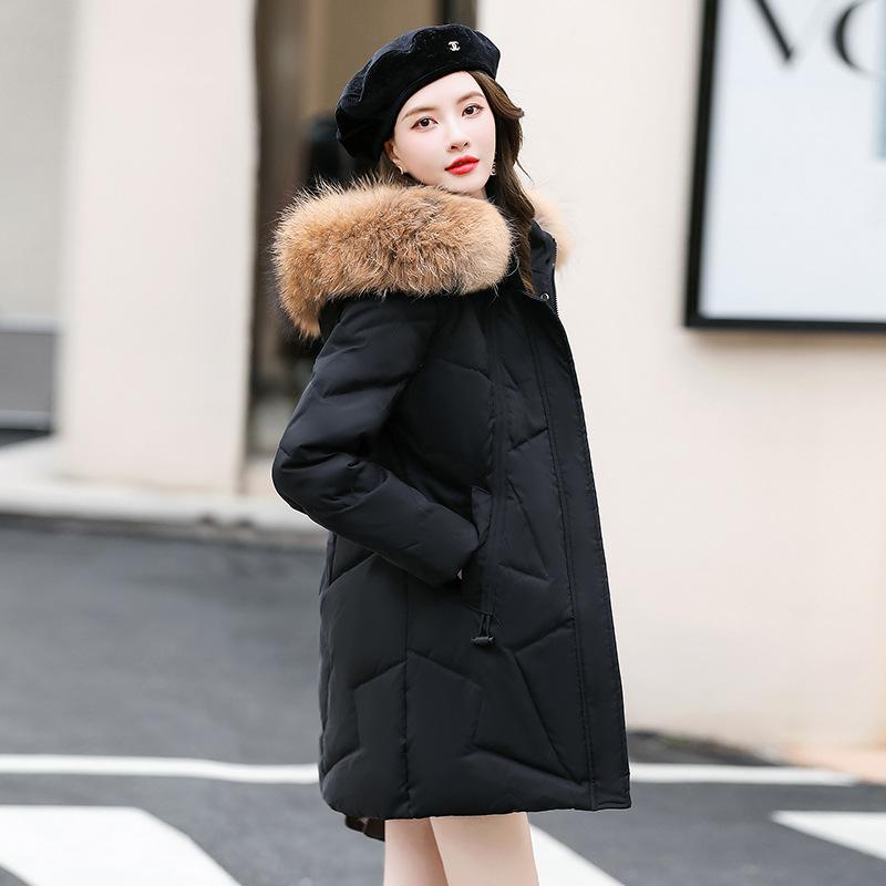 

Новая зимняя куртка-пуховик для женщин, средней и длинной длины, корейский стиль, широкая, модная, свободная и универсальная, утолщенная, большого размера хлопковая куртка 4XL