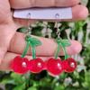 Youthful Cherry Drop Earrings Beautiful Alloy Cherry Pendant Earrings Adornment for Dates and Social Events