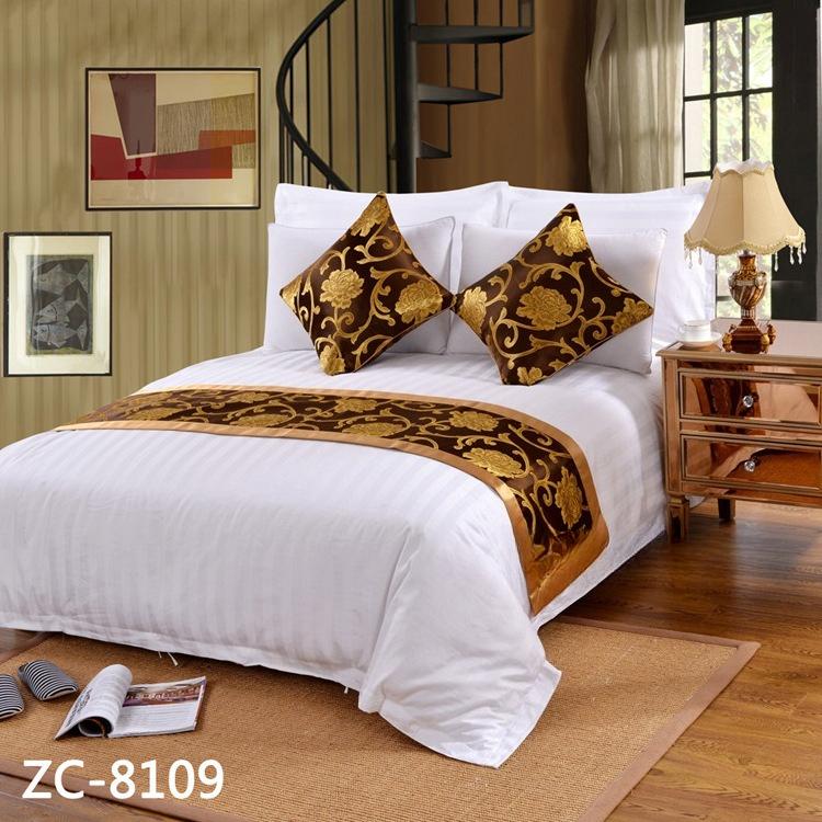 New Bed Tail Flag Decorative Cloth Home Textile Bedding Embroidered Long Strip Bed Cover Table Flag Universal in Multiple Colors