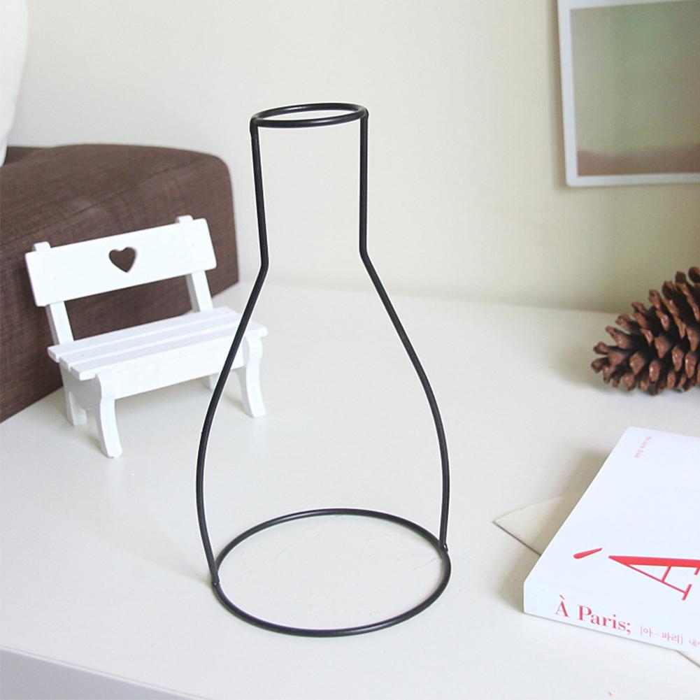 Neue nordische kreative Vase Home Decor Goldene Glasvase Hydrokulturpflanzenhalter Eisenlinie Blumen Ornament Home Gartendekoration