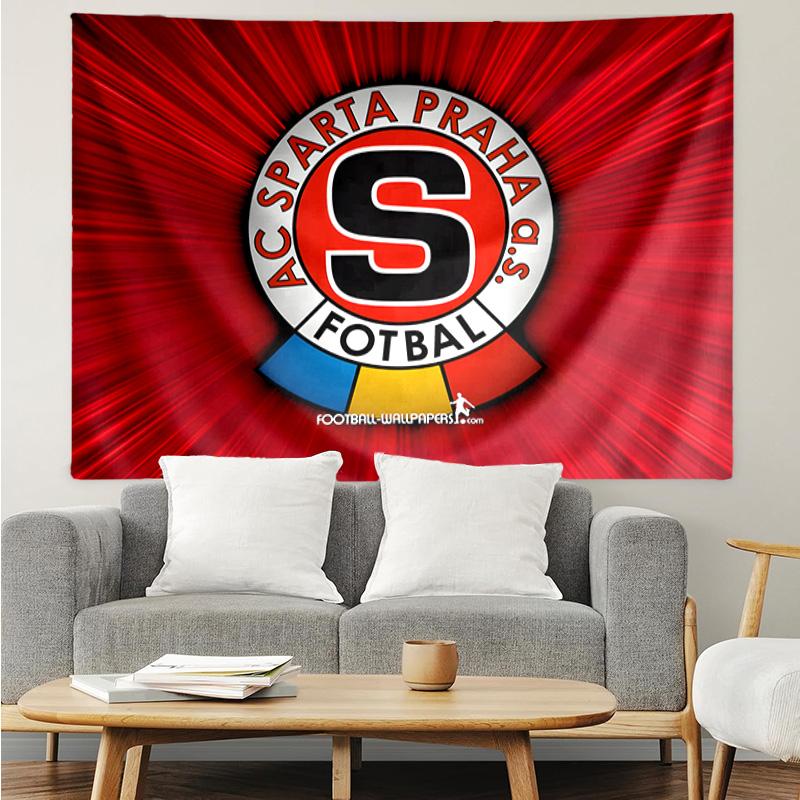 Sparta Prague Football Tapestry Hanging for Bedroom,Livingroom, Playroom,Decor Art Room Wall Tapestry Holiday and Birthday Gifts