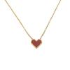 Versatile 18K Titanium Steel Peach Heart Clavicle Chain French Light Luxury Red Acrylic Love Necklace Women'S Pendant