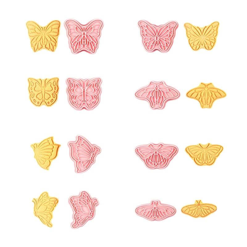 8Pcs Butterfly Themed Cookie Cutter Plastics Biscuit Pressing Mould High Temperatures Resistant Pastries Baking Molds 1