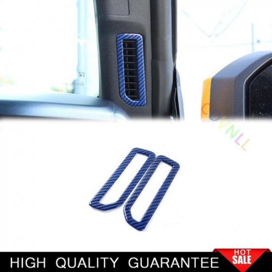 Front A Pillar Air Outlet Vent Cover For Ford Bronco -2024 Blue Carbon Fibre