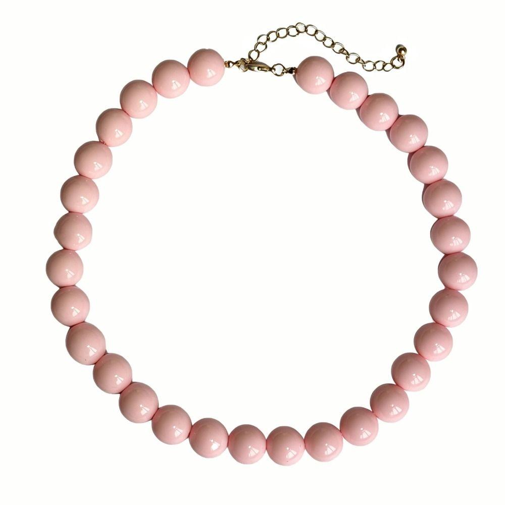 Buntes Design Perlen-Choker-Halskette Runde Perlen Handgefertigte Perlenkette Statement-Schmuck Geschenk