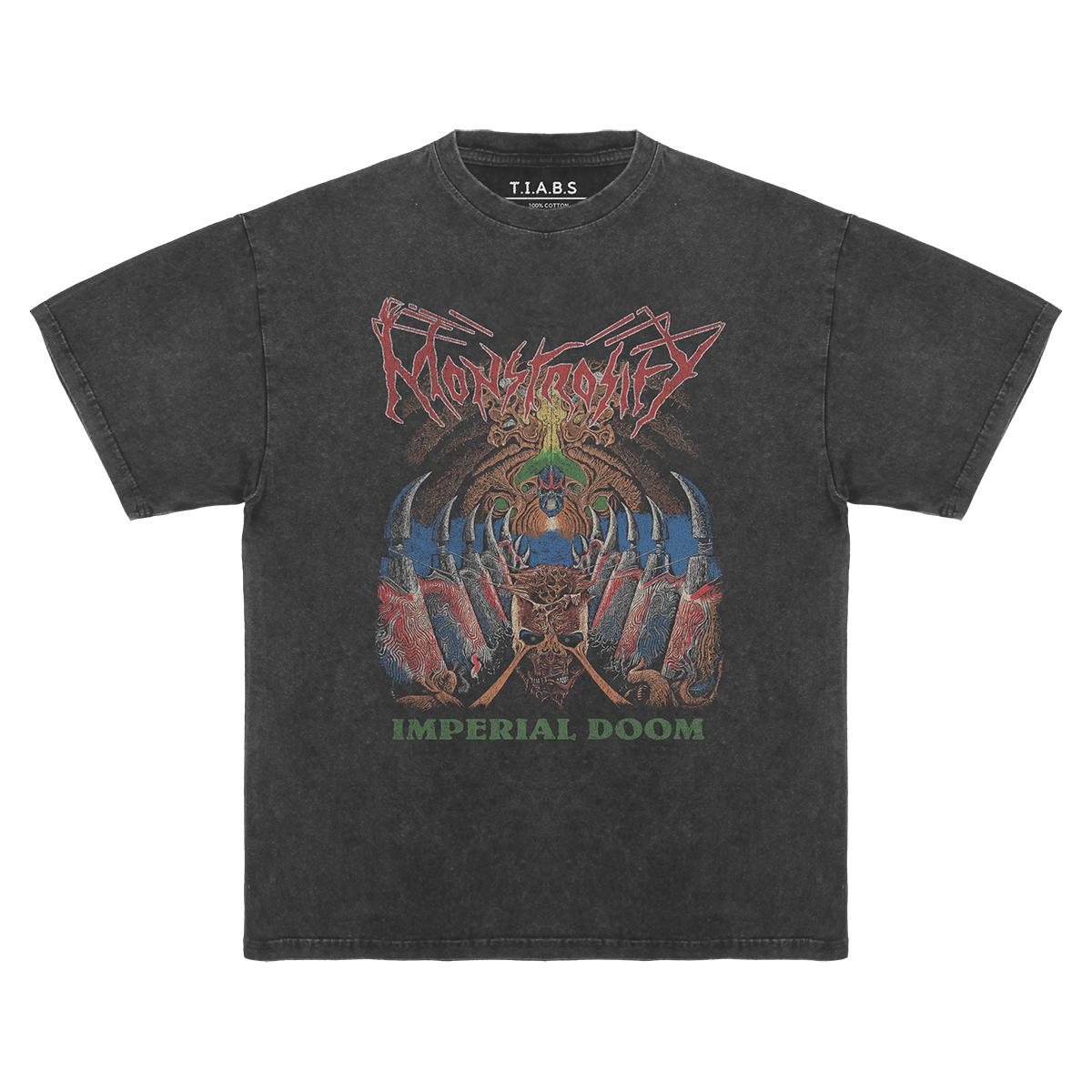 

Monstrosity TShirt S Death Metal Malevolent Creation Washed Loose Drop Shoulder Retro Cotton Short Sleeves Shirt S