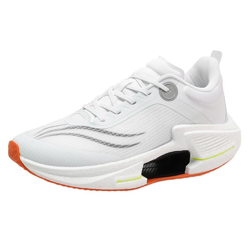 Men's popcorn outsole running shoes men's and women's ultra-light carbon plate shock absorption autumn mesh breathable middle shoes