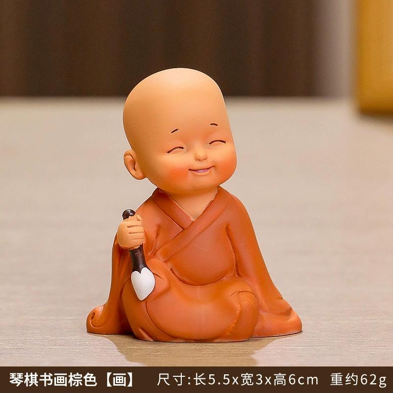 Little Monk Figurine Mini Monk Statue Cute Buddha Statue Adorable Baby Little Monk Decoration Creative Little Ornament