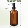 Amber Glass Soap Dispenser with Black Pump, Liquid Hand Soap Dispenser for Bathroom, Kitchen Dish Soap Dispenser, 16Oz 500ml