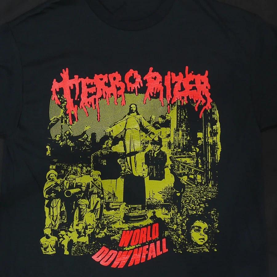 

Футболка Terrorizer band world downfall 100% Хлопок Мужские Футболки Топ черный Унисекс Все размеры S-5Xl 2F358 XL