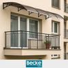 Canopy over the entrance door, balcony window, air conditioning, brown 120x80
