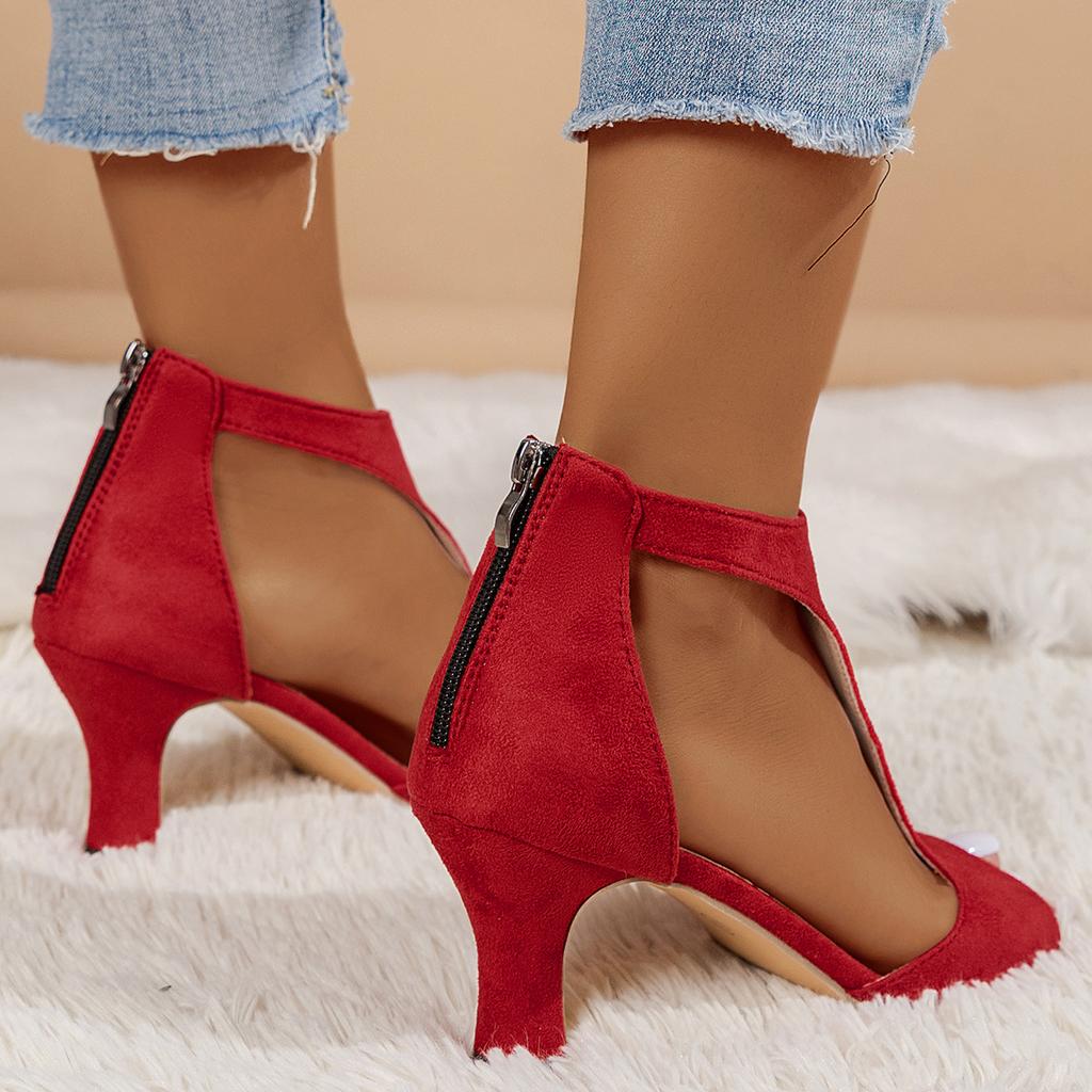 Top Seller 2024 Damen Sommer Outdoor Sandalen Sexy Peep Toe High Heels Sandalen Mode Zurück Zipper Stiletto Sandalen für Frauen