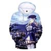 Monochrome Maiden Anime Hoodie, Men's Autumn Winter Warm Fleece Sweatshirt, Black White Anime Girl Graphic Pullover for Weekend Casual Trips