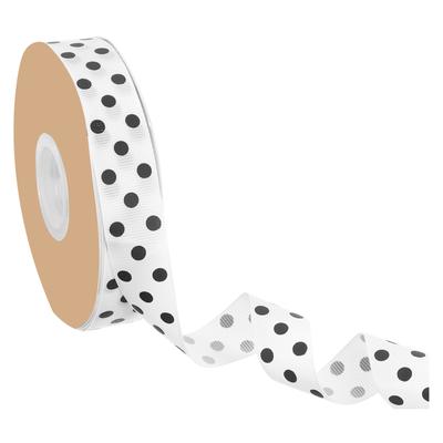 Polka Dot Craft Grosgrain Ribbon Grosgrain Ribbon Roll Wired Edge Ribbon for Party Decoration Gift Wrapping 1 Inch X 48 Yard