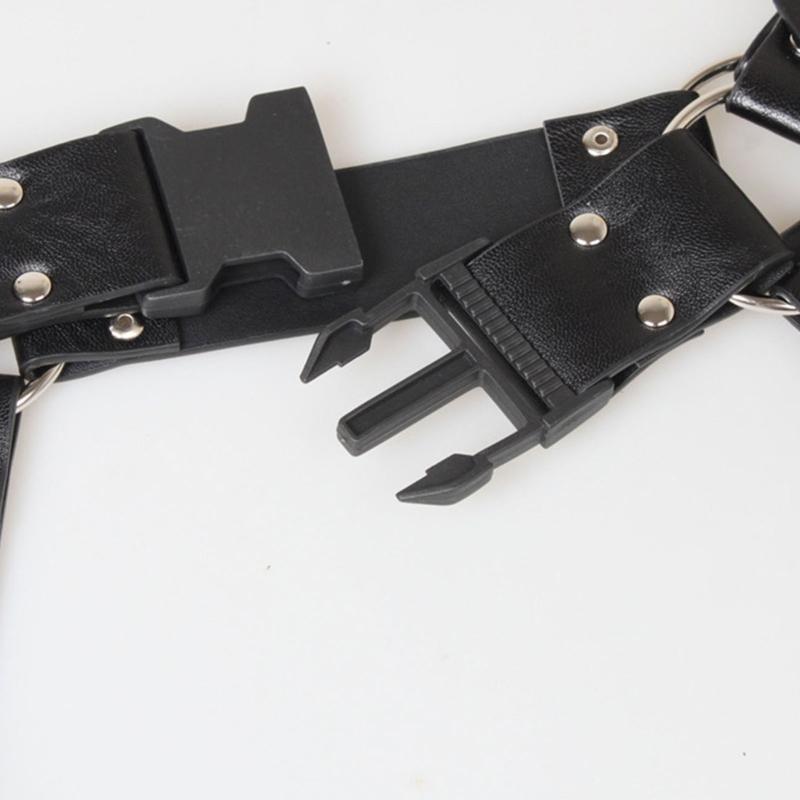 Punk Leather Harness Belt Underbust Corset Top With Strap Leather Suspender Belt Clubwear For Women To Wear Out