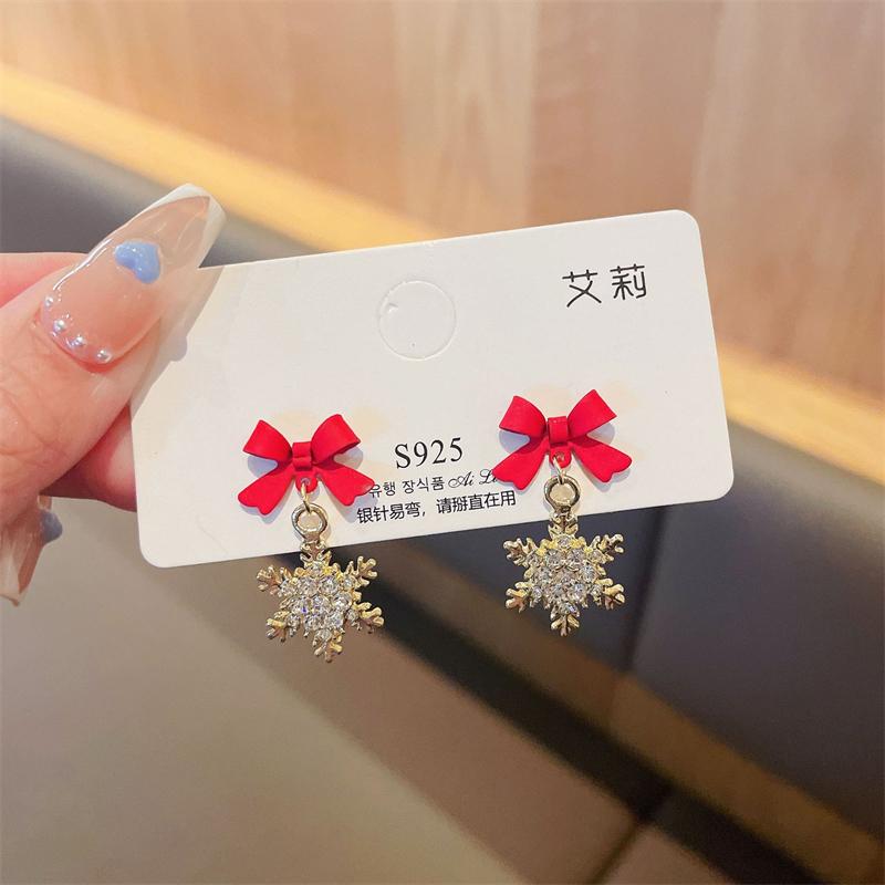 Red Flower Dangle Earrings for Women Metal Butterfly Hanging Earrings Exaggerated Ear Jewelry trend new pendientes mujer