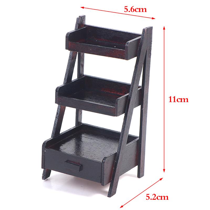1/12 Dollhouse Miniature Rack Iron Shelf Flower Stand Decoration Accessories Handmade Playthings Present Children-Friendly