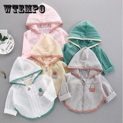 Children's Thin Sunscreen Clothing Summer Cardigan Coat Clothing Ventilation Air Conditioning Shirt Anti Mosquito and Insect Proof Top