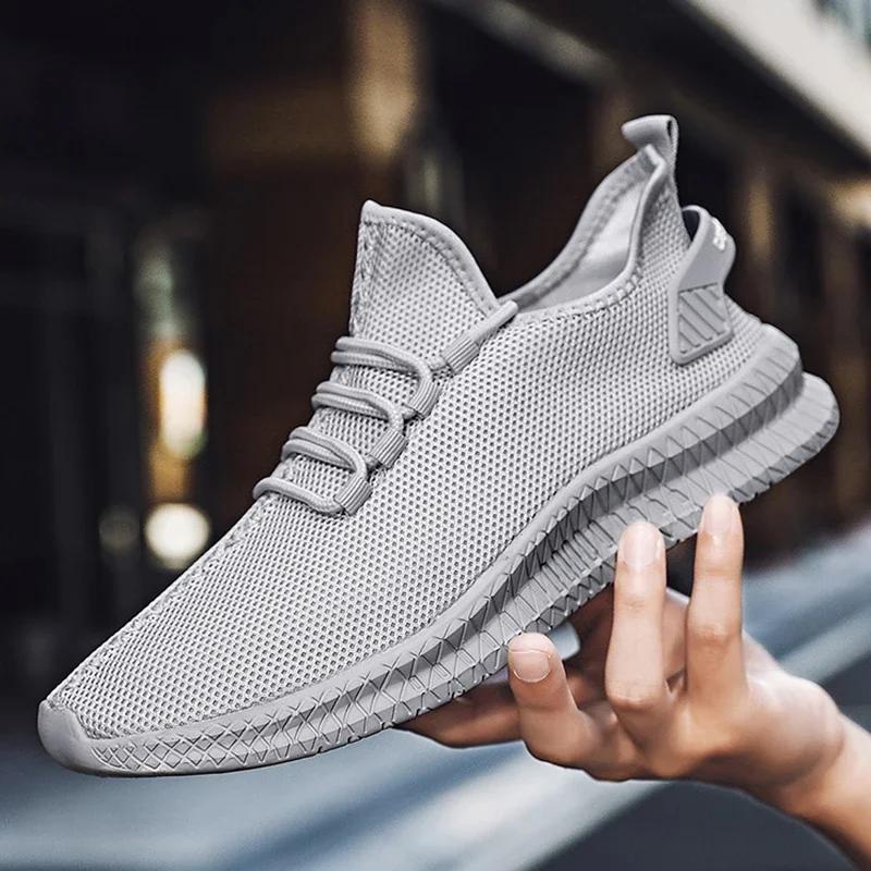 Fashion 39-48 Breathable Men's Running Shoes Lightweight Men Casual Shoes Flexible Male Vulcanized Shoes Platform Anti-slip Sneakers