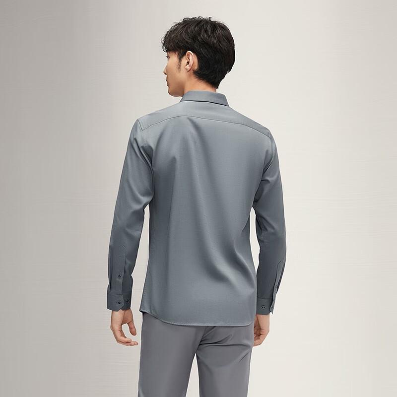 Men s Modal Blend Long Sleeve Plaid Jacquard Shirt 39