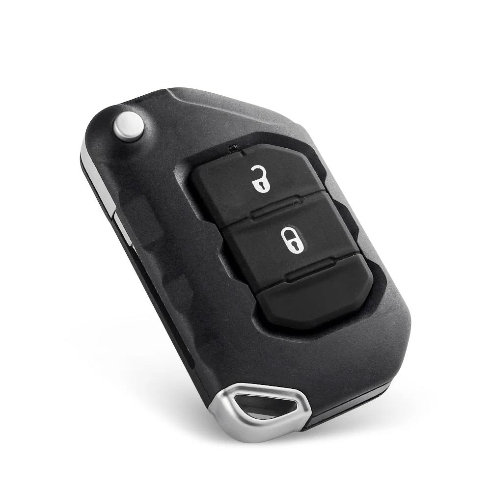 KEYYOU 2/3/4 Buttons Flip Folding Remote Smart Key Shell Case Fob For Jeep Wrangler Gladiator 2018 2019 2020 2021 2022 2023