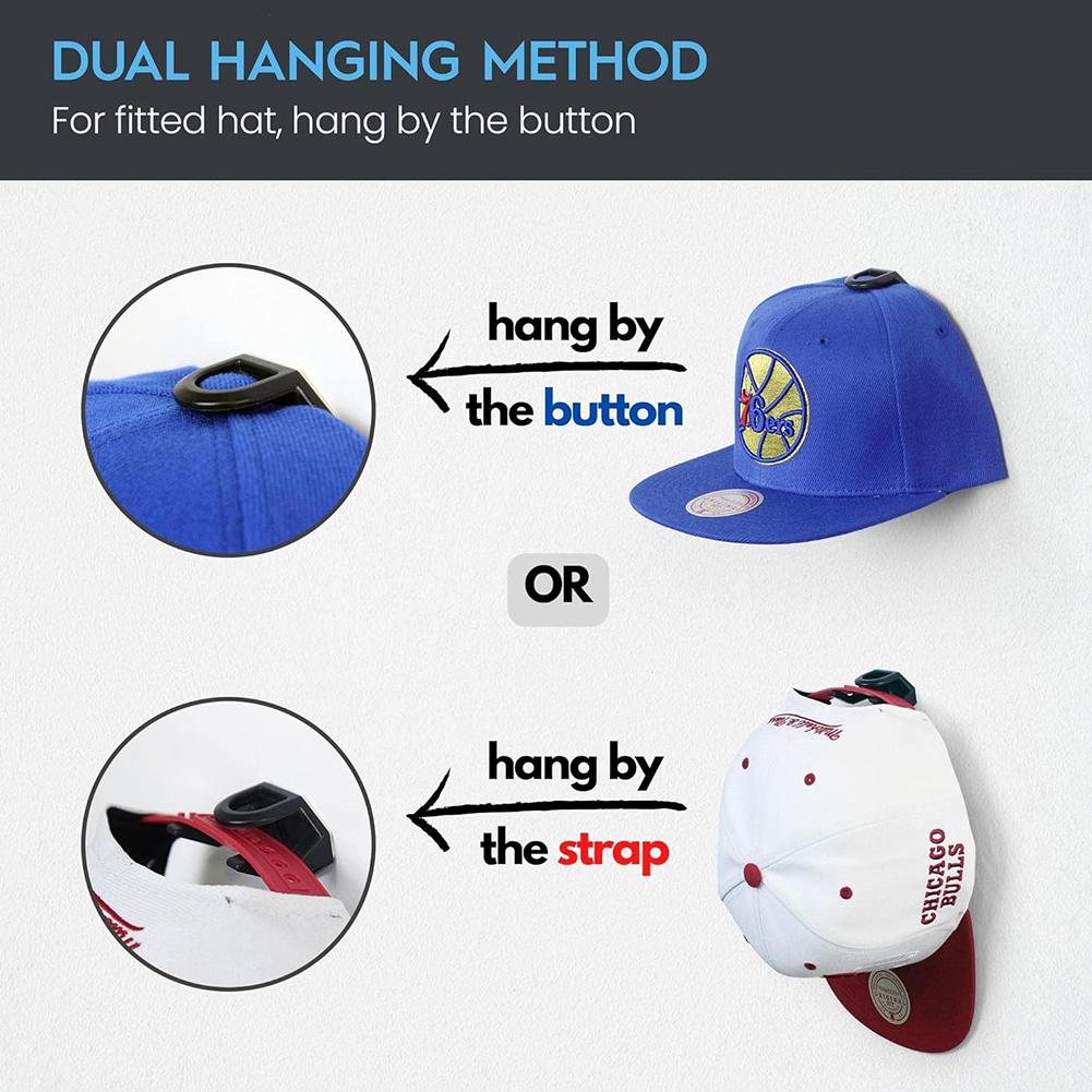 5Pcs Baseball Cap Holder Rack Hat Organizer Storage Modern Baseball Caps Hangers Rack Hanging Organizer for Door Wall