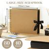 Blank Black/Brown Scrapbook Album – 40 Pages of 300g Acid-Free Cardstock for Modern Collage & Art Journals