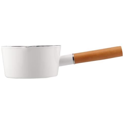 Pearl Metal Presage Enamel Milk Pan, 15cm, White
