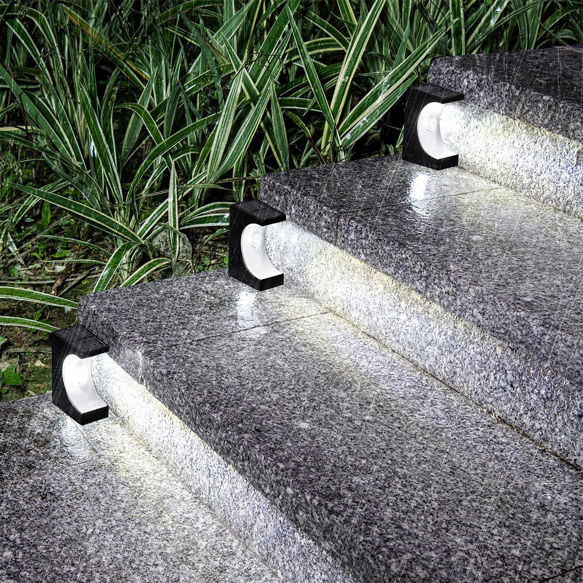 

Solar Led Stair Light Outdoor Lamps Lights Powered Step Decorative Weather Resistance Decor Deck Lamp Porch Courtyards For Patio холодный белый