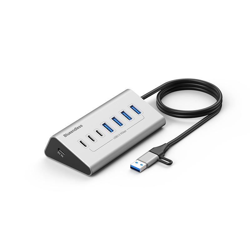 BlueShuo USB 3.2 10-Port Typ-C Hub Splitter für Laptops & Desktops