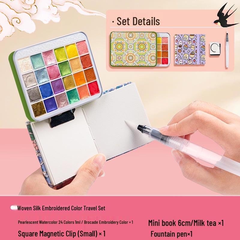 Feile Bird 60-Farben Dunhuang schillernde perlmuttfarbene Aquarell-Geschenkbox für chinesische & Thangka Goldlinienmalerei