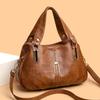Women's Textured Leather Top-Handle Bag Stylish Crossbody Bag