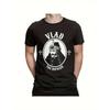 T-shirt Gotica Vintage da Uomo VLAD L'IMPALATORE - 100% Cotone 180gsm Tessuto Morbido Traspirante, Nera con Stampa Bianca di Vlad l'Impalatore, Vestibilità Regolare Manica Corta