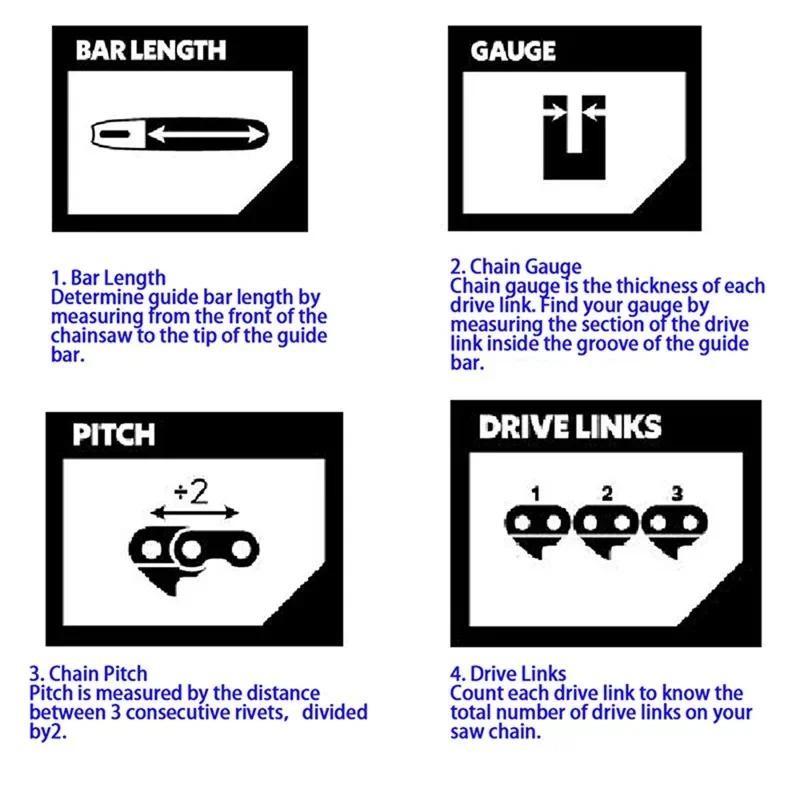 10-Zoll Kettensägenkette 40 Treibglieder Sägezubehör Ersatz Kettensägenkette 3/8" LP 0,043" Spur Sägekette zum Schneiden von Holz