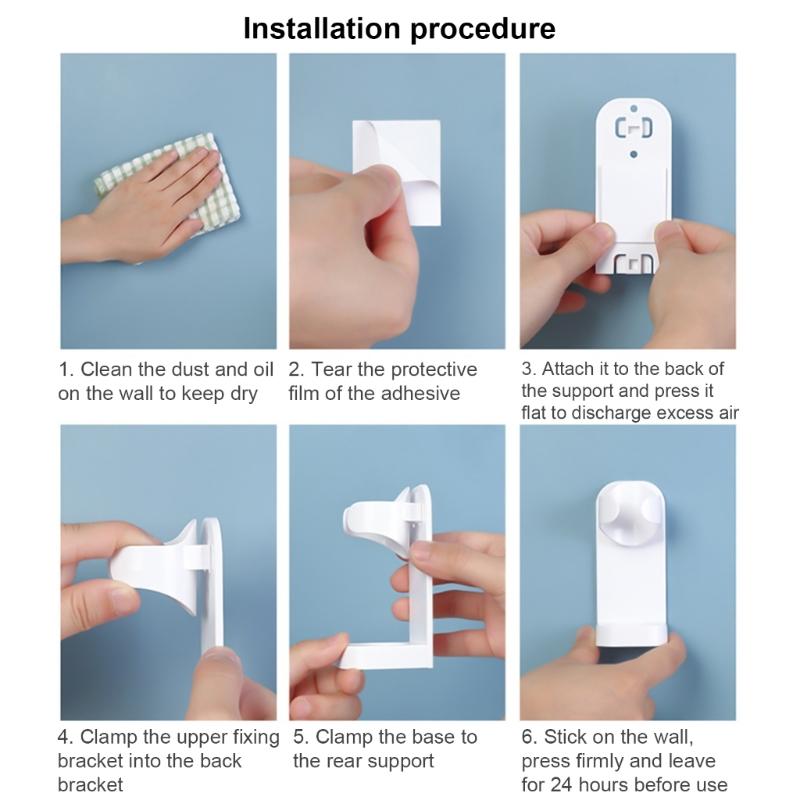Bathroom Electric Toothbrush and Toothpaste Holder Storage Rack with Adhesive Mount ABS White Toothbrush Organizer