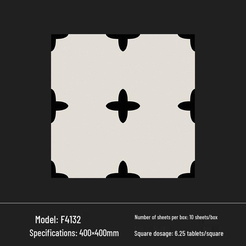 400x400 Zelená francouzská retro dlaždice s malým květinovým vzorem pro kuchyň, koupelnu, balkon a podlahu