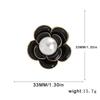 Kamelien Perlen Brooch Schwarz Öl-Tropfendes Metall Trauer Corsage Pin High-End Französisch Elegant Tasche Tuch Schal Zubehör Brooch