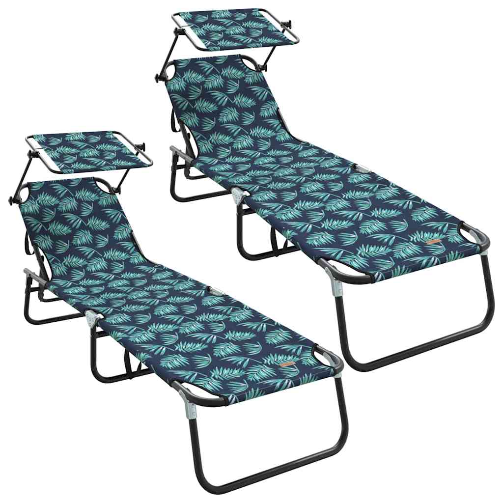 Foldable Sun Lounger 2 pcs Multicolour 190 x 57 x 81 cm Oxford