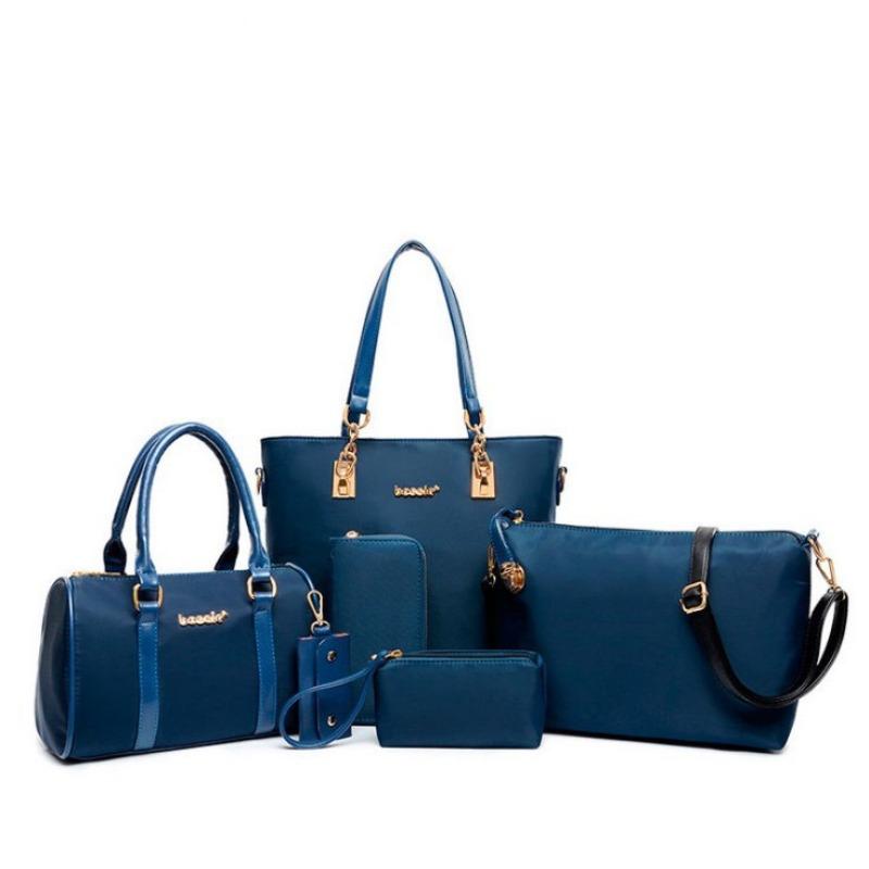 ew women's , fashionable nylon cloth mother and child bags, six-piece set, portable one-shoulder messenger women's bags