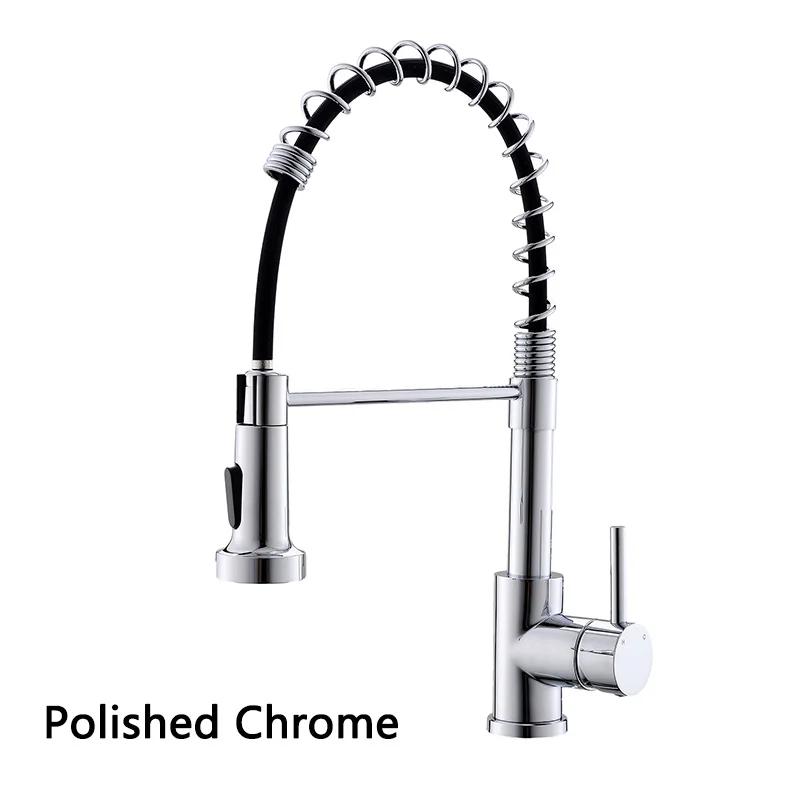 Brushed Gold Pull Down Kitchen Sink Faucet Brushed Gold Swivel Spout Kitchen Tap Hot And Cold Water Kitchen Mixer